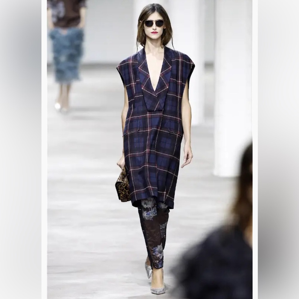 Dries van Noten plaid tunic